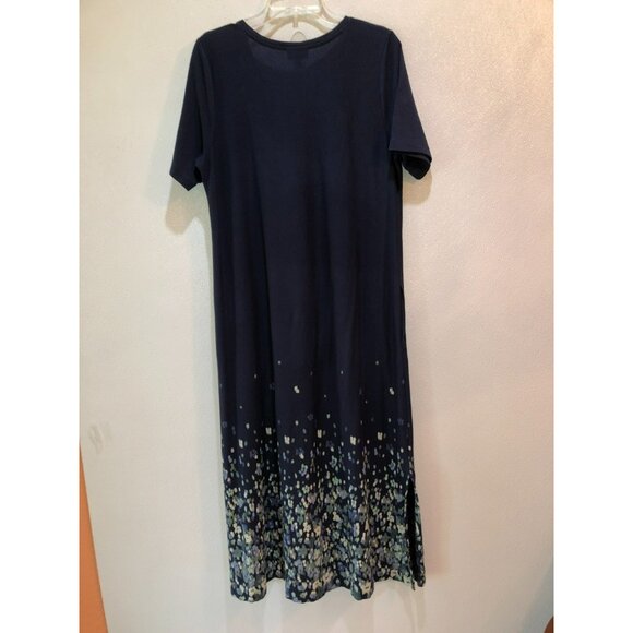 Pure J Jill Womens Large Blue Short Sleeve V Neck Modal Blend Maxi Dress Size L - Picture 7 of 10